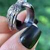 Viking Raven Ring Odin Hugin Munin Norse Mythology Jewelry Pagan Gift for Him Nordic Spirit Animal Band Anniversary Men's Accessory
