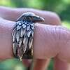 Viking Raven Ring Odin Hugin Munin Norse Mythology Jewelry Pagan Gift for Him Nordic Spirit Animal Band Anniversary Men's Accessory