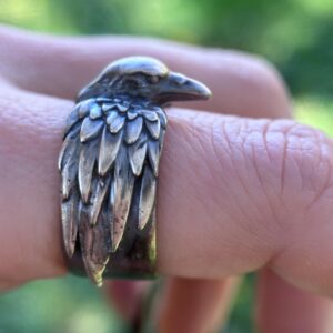 Viking Raven Ring Odin Hugin Munin Norse Mythology Jewelry Pagan Gift for Him Nordic Spirit Animal Band Anniversary Men's Accessory