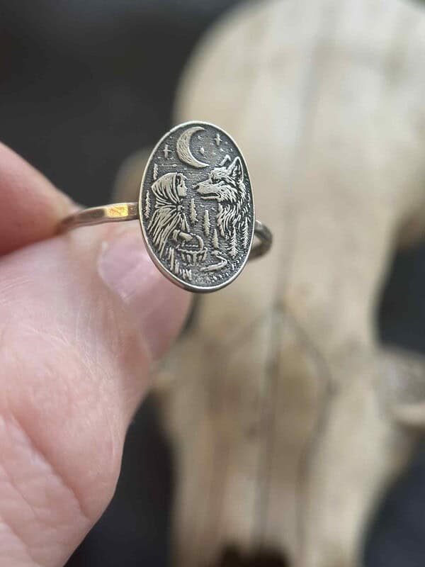 il_fullxfull.7133445867_2oau.jpg Sterling Silver Wolf Ring Red Riding Hood