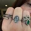 Sterling Silver Alice in Wonderland Ring, Storybook Jewelry with Caterpillar Scene