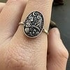 Sterling Silver Alice in Wonderland Ring, Storybook Jewelry with Caterpillar Scene