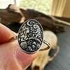 Sterling Silver Alice in Wonderland Ring, Storybook Jewelry with Caterpillar Scene
