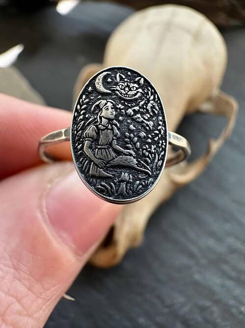 Sterling Silver Alice in Wonderland Ring - Cheshire Cat
