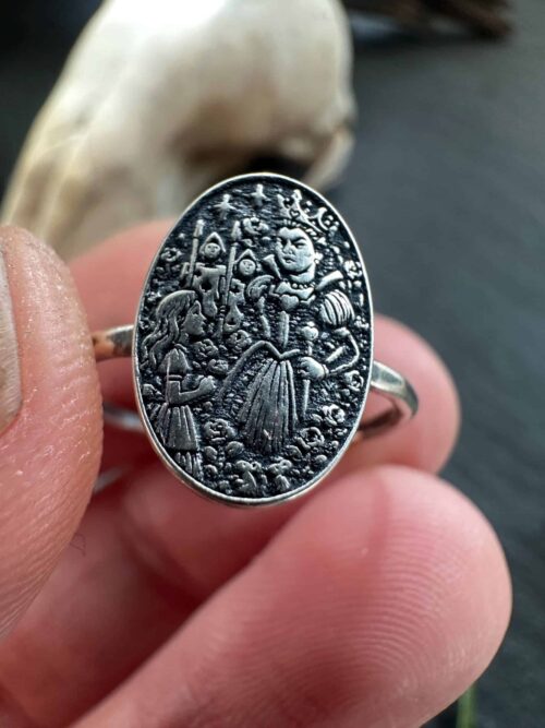 Alice in Wonderland Red Queen Sterling Silver Ring
