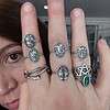 il_fullxfull.7667073953_sqbs.jpg Sterling Silver Alice in Wonderland Ring, Storybook Jewelry with White Rabbit House Scene