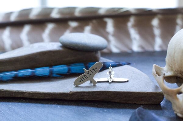 Raven Stud Earrings - Huginn and Muninn - Odin's Ravens - Viking Jewelry - Elder Futhark Runes - Norse Pagan Raven Stud Earrings - Huginn and Muninn - Odin's Ravens - Viking Jewelry - Elder Futhark Runes - Norse Pagan