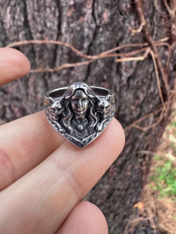 Sterling Silver Freya Freyja Ring with Cats Norse Mythology Goddess Freyja Jewelry Women’s Gift Anniversary Viking Pagan Signet Ring Sterling Silver Freya Freyja Ring with Cats Norse Mythology Goddess Freyja Jewelry Women’s Gift Anniversary Viking Pagan Signet Ring