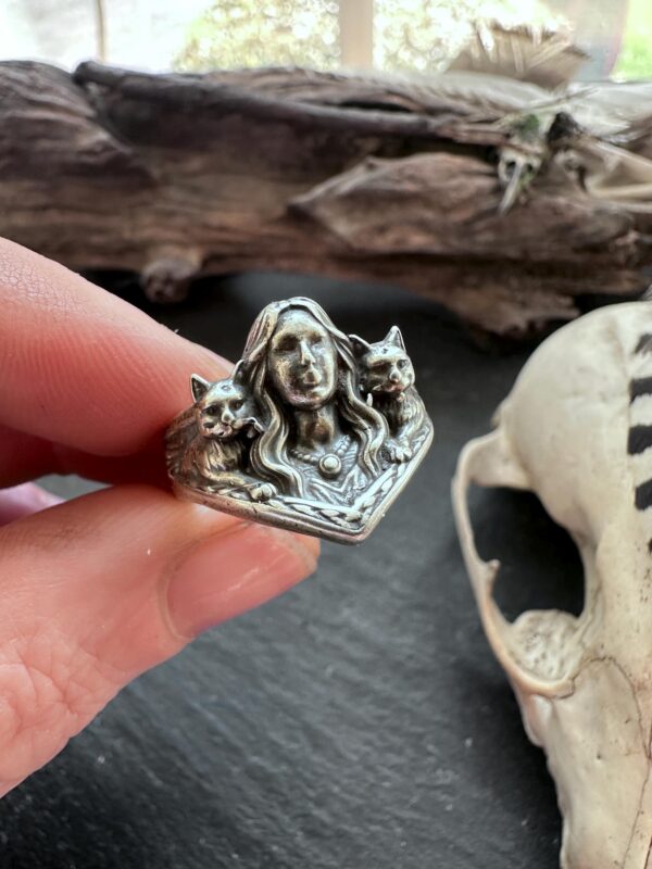 Sterling Silver Freya Freyja Ring with Cats Norse Mythology Goddess Freyja Jewelry Women’s Gift Anniversary Viking Pagan Signet Ring Sterling Silver Freya Freyja Ring with Cats Norse Mythology Goddess Freyja Jewelry Women’s Gift Anniversary Viking Pagan Signet Ring