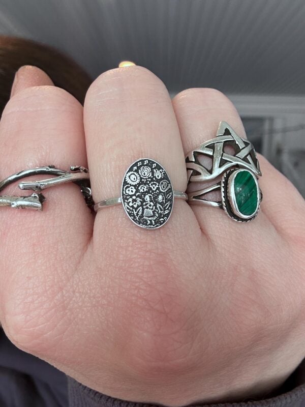 Sterling Silver Alice in Wonderland Ring, Storybook Jewelry with Singing Flowers Scene, Handmade Fantasy Ring, Literary Folklore Jewelry Sterling Silver Alice in Wonderland Ring, Storybook Jewelry with Singing Flowers Scene, Handmade Fantasy Ring, Literary Folklore Jewelry