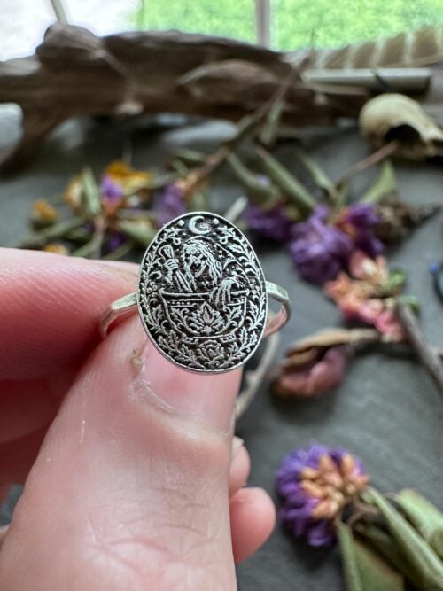 Baba Yaga Mortar Pestle Ring