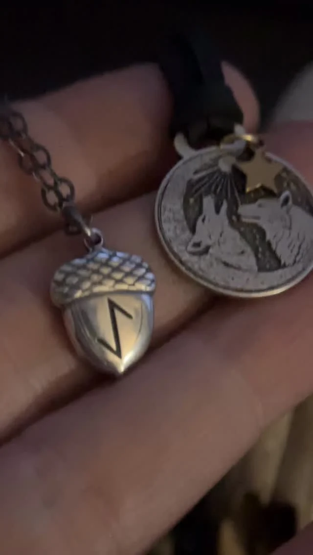 A couple pendants shipping this morning ❤️

Sköll & Hati + Acorn with Eihwaz Rune