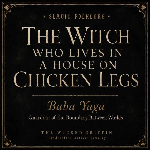 Deep in the birch forests of Eastern Europe, there stands a hut that walks on giant chicken legs.

Inside lives Baba Yaga... the ancient crone who tests everyone who dares to seek her out. Those who are brave, she rewards with wisdom. Those who are not...

She flies through the night in a mortar and pestle, sweeping away her tracks with a broom of silver birch. Her fence is made of human bones topped with glowing skulls. And yet... people still come to her door.

Because sometimes the scariest path is the only one that leads to the truth.

This piece is handcrafted to order in my home studio. Every detail of the little house... the chicken legs, the tiny door, the wooden beams... all hand engraved in sterling silver.

If you could ask Baba Yaga one question, what would it be? Drop it below 👇

#babayaga #slavicfolklore #witchyvibes #paganjewelry #witchywoman